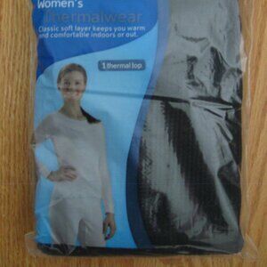 FRUIT OF THE LOOM WOMEN'S SZ S (4-6) TOP BLACK LONG JANES THERMAL UNDERWEAR NIP